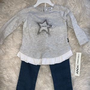 DKNY Long Sleeve Top and Jeans Set NWT
